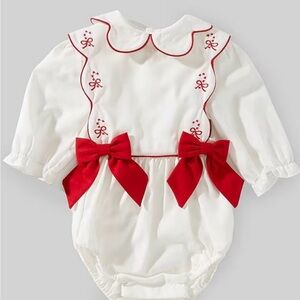 Edgehill Collection White and Red Baby outfit